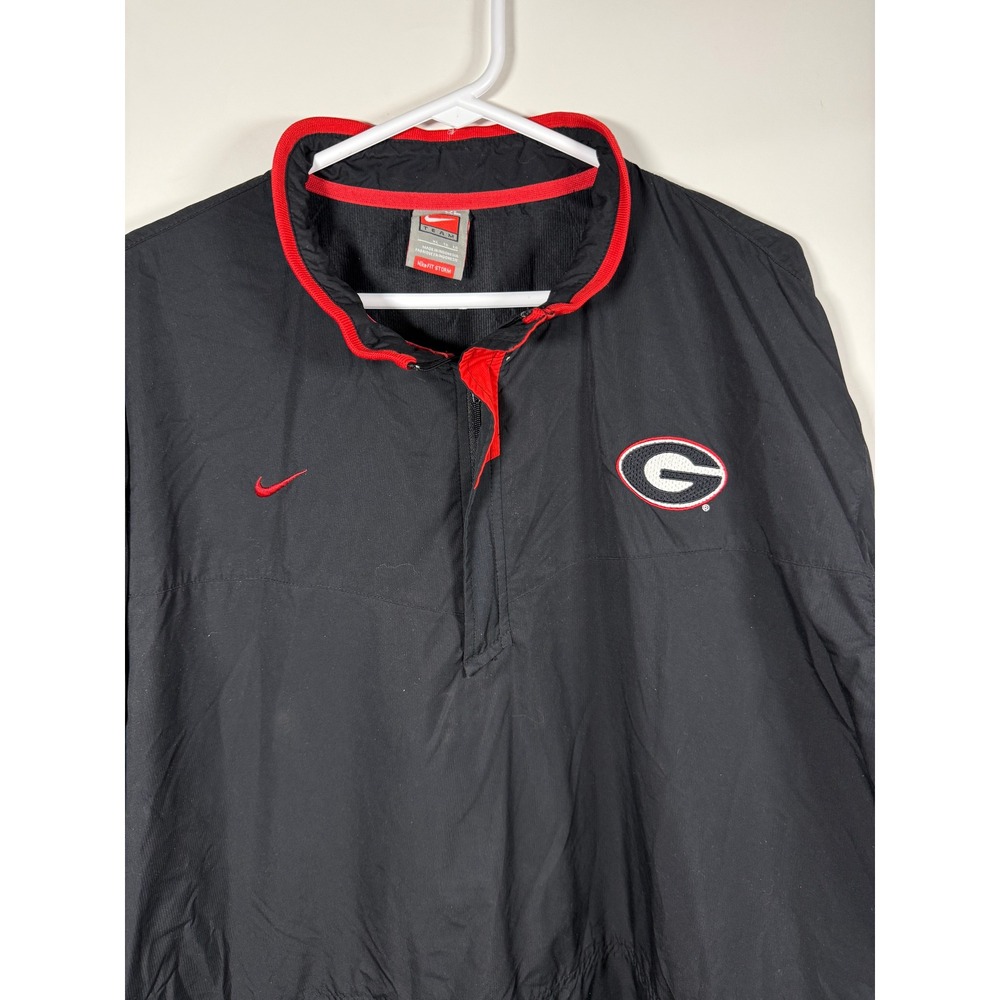 Nike Team Georgia Bulldogs Windbreaker Pullover Black Red Nike Fit Storm XL - Picture 2 of 8